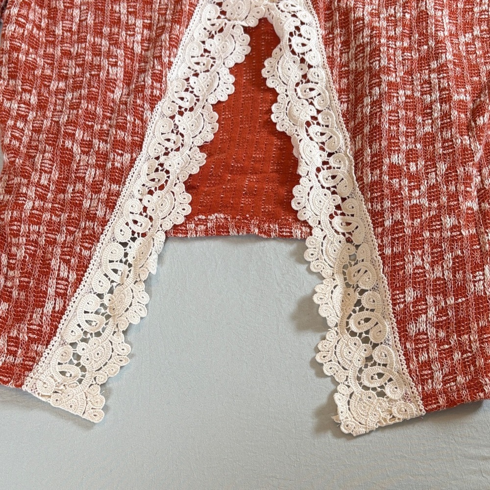 Entro Textured Orange and Cream Sweater - Picture 7 of 8
